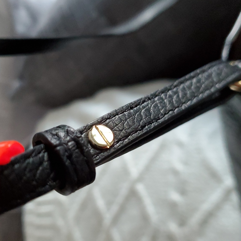 Furla Black Tote Bag with Textured Leather and Gold Hardware - Picture 6 of 9
